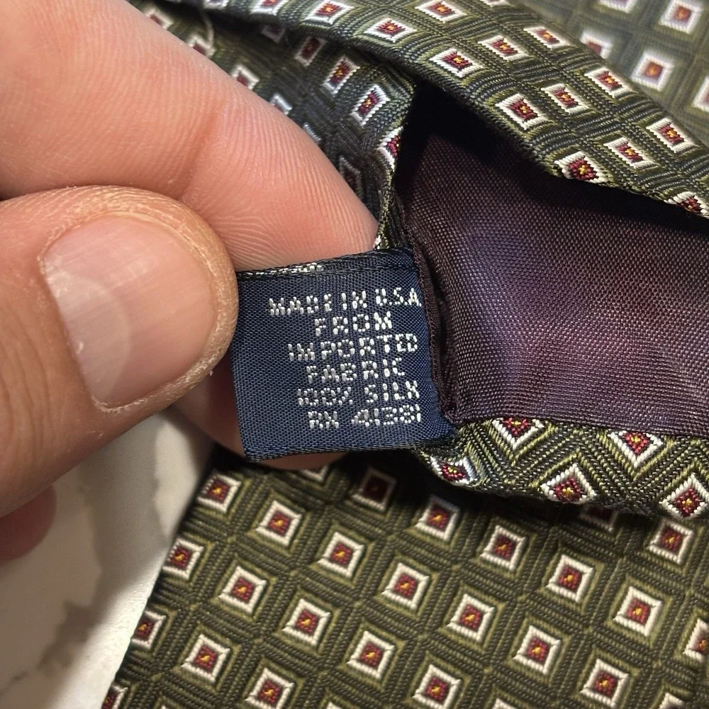 Vintage Polo Ralph Lauren Mens Neck Tie Neat Geometric Medallion Motif 90s USA